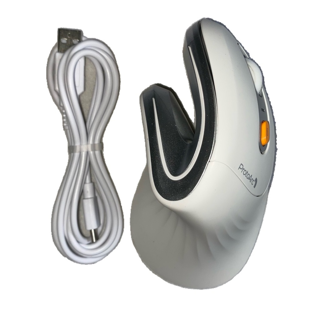 ProtoArc EM11 NL 2.4GHz Wireless Vertical Ergonomic Right-Handed Mouse, White